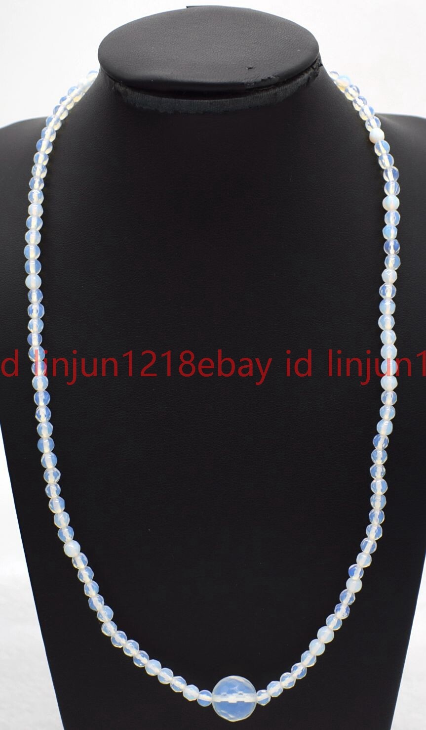 Natural Beautiful 4mm Faceted White Opal Round Gemstone Beaded Necklace 16-28in