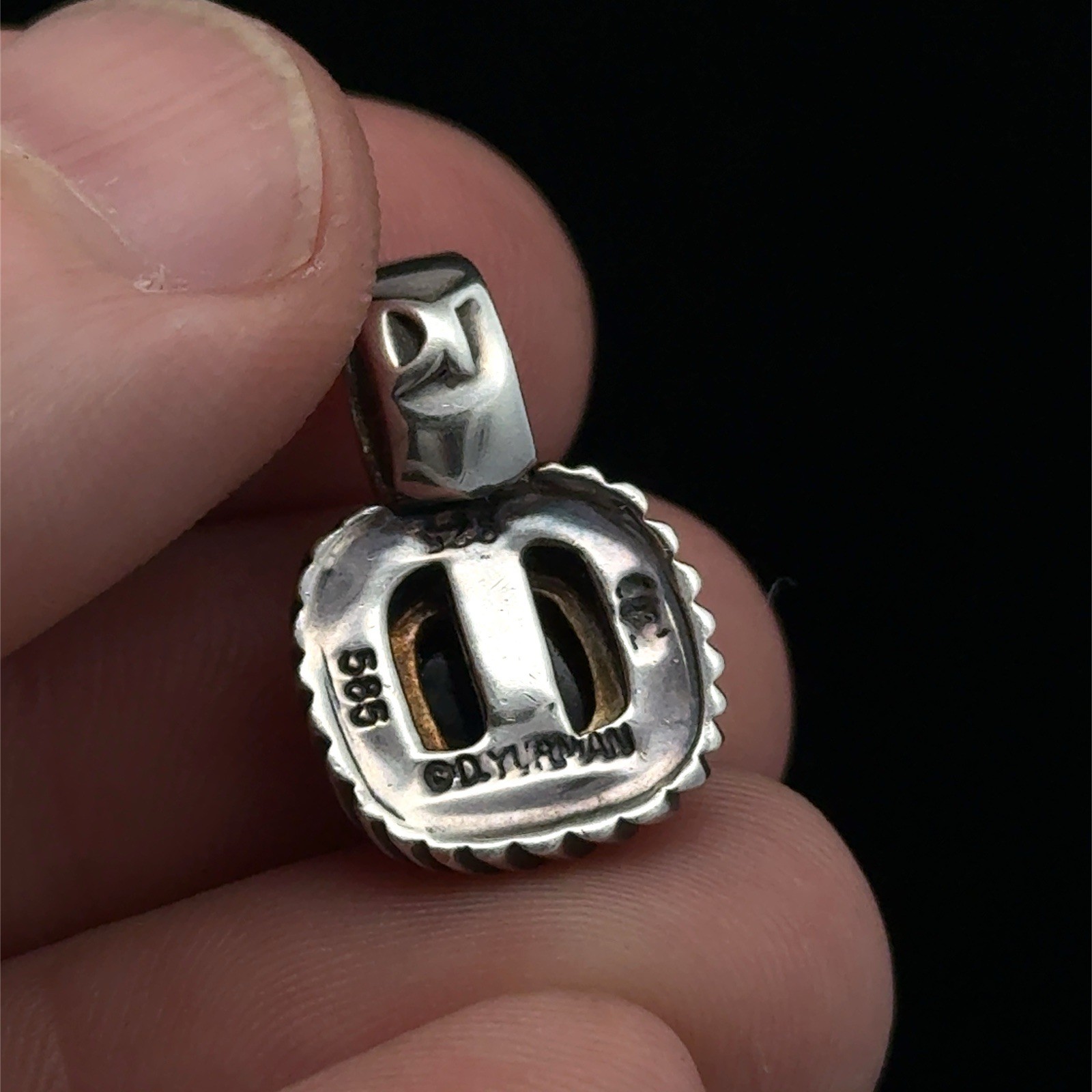 David Yurman Albion 585 14k Gold & 925 Sterling Silver Pendant/Enhancer