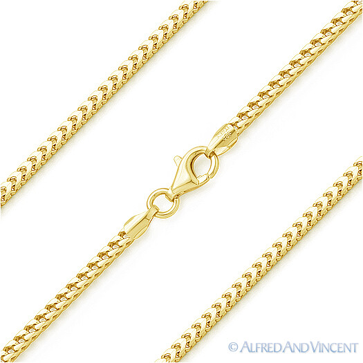 Italy .925 Sterling Silver 1.4mm Arrow Link Franco Chain Men’s Italian Necklace