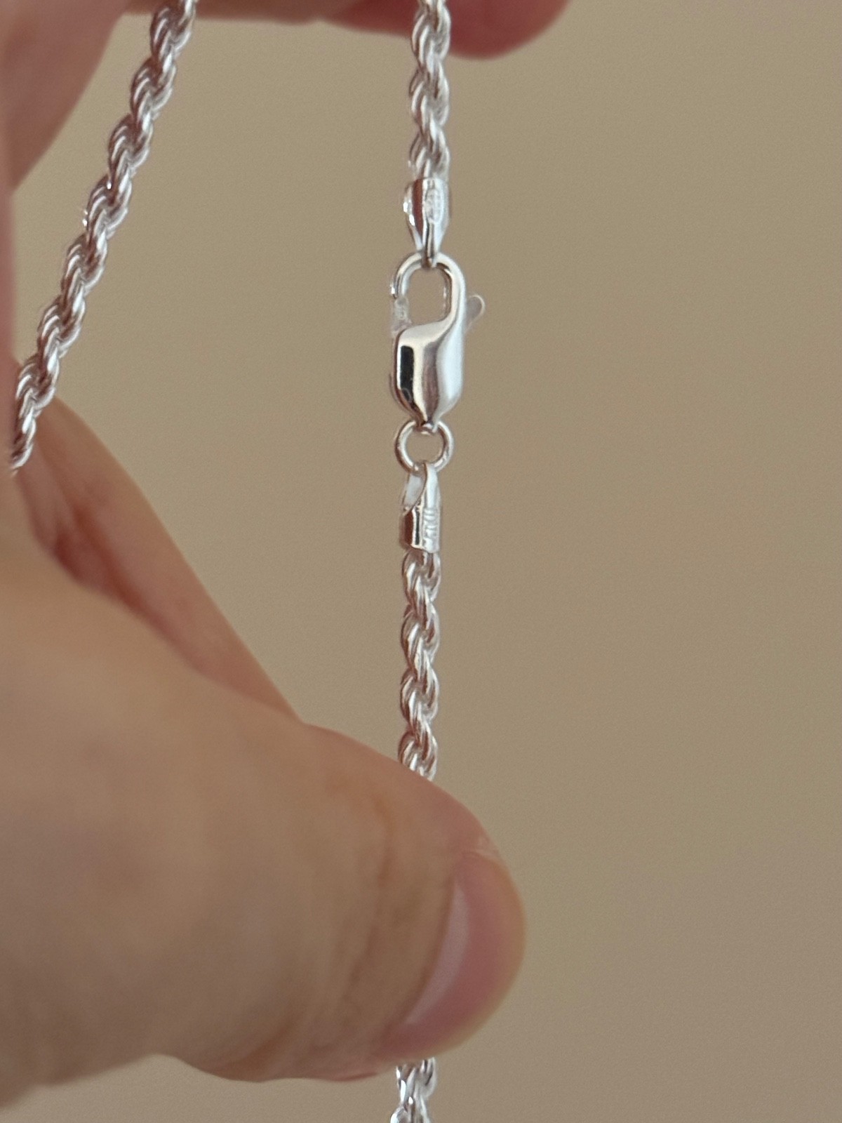 925 Sterling Silver (2.7MM) Solid Rope Chain High Polished