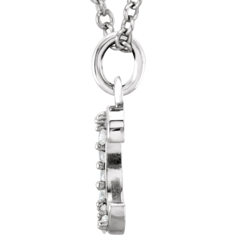 The Abbey 14k White Gold Diamond Lower Case Initial ‘c’ Necklace 16 In