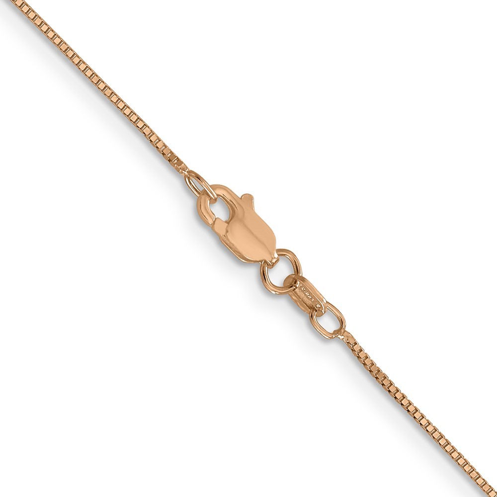 10k Rose Gold .70mm Box Chain Necklace 18″ 1.8gm