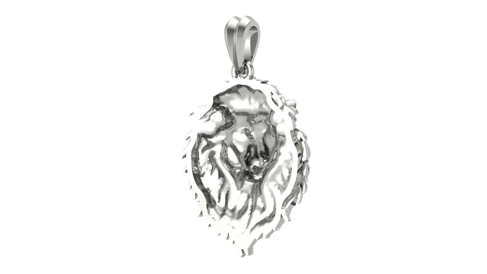 Lion Head Pendant | 999 Fine Silver 25mm | Handmade USA