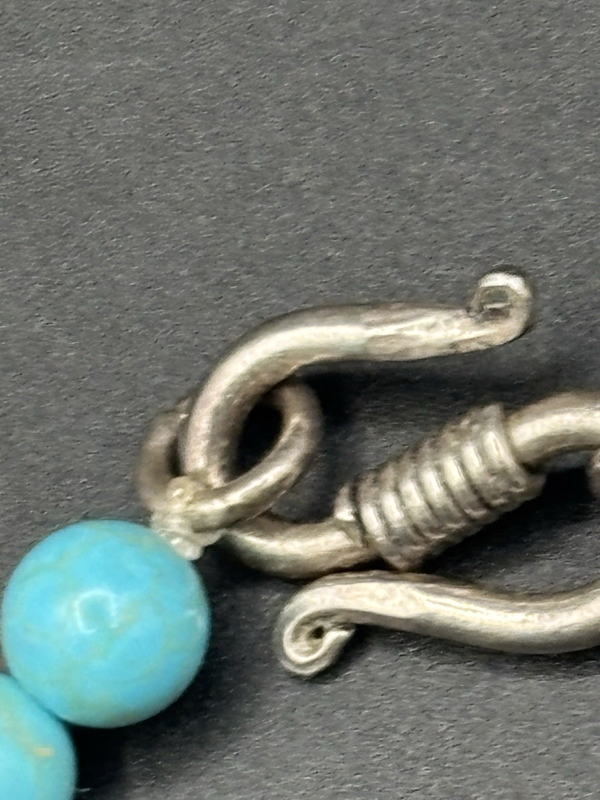 Sterling Silver Turquoise Graduate Beaded Necklace 113 Grams