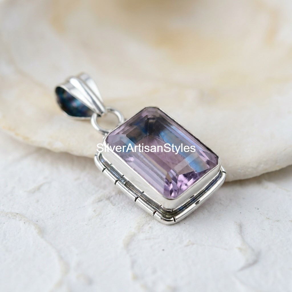 Pink Kunzite Gemstone Handmade 925 Sterling Silver Jewelry Pendants Gifts