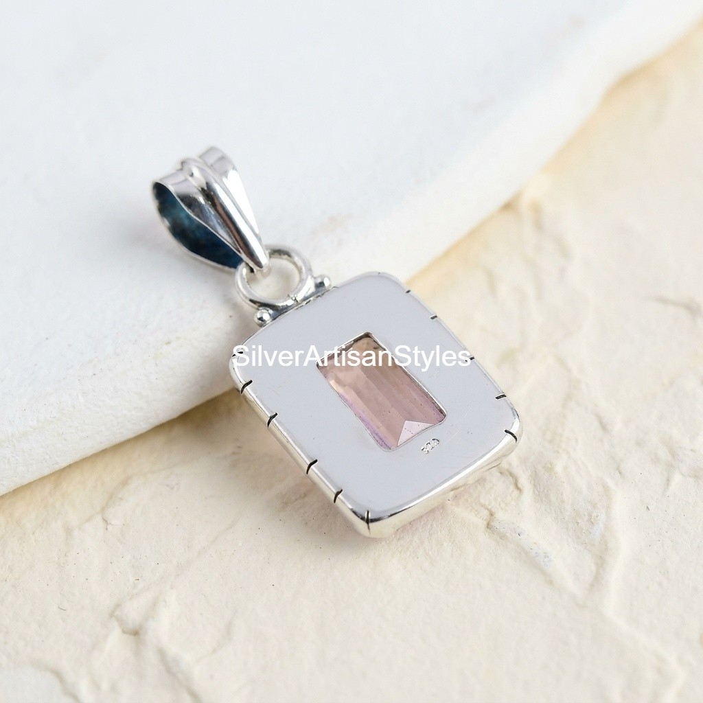 Pink Kunzite Gemstone Handmade 925 Sterling Silver Jewelry Pendants Gifts
