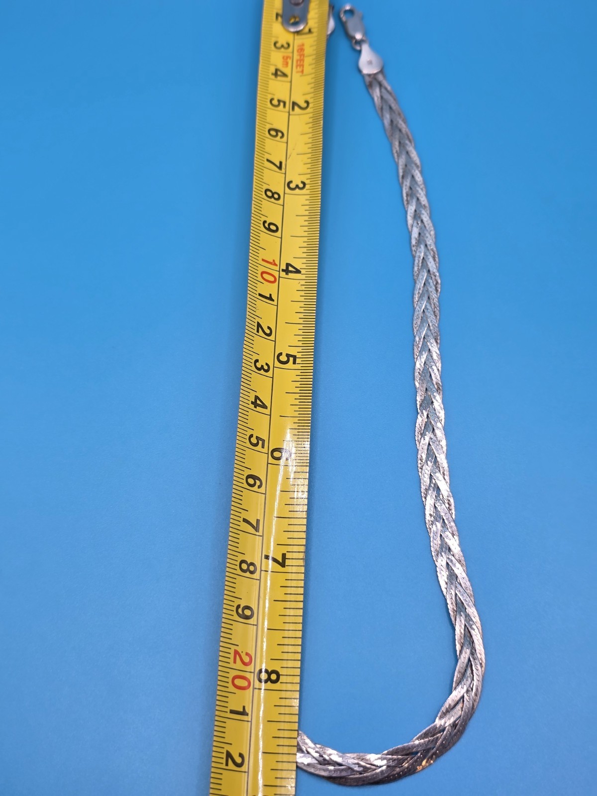 Vintage 925 Italy Sterling Silver Braided Herringbone Necklace – Made In Italy