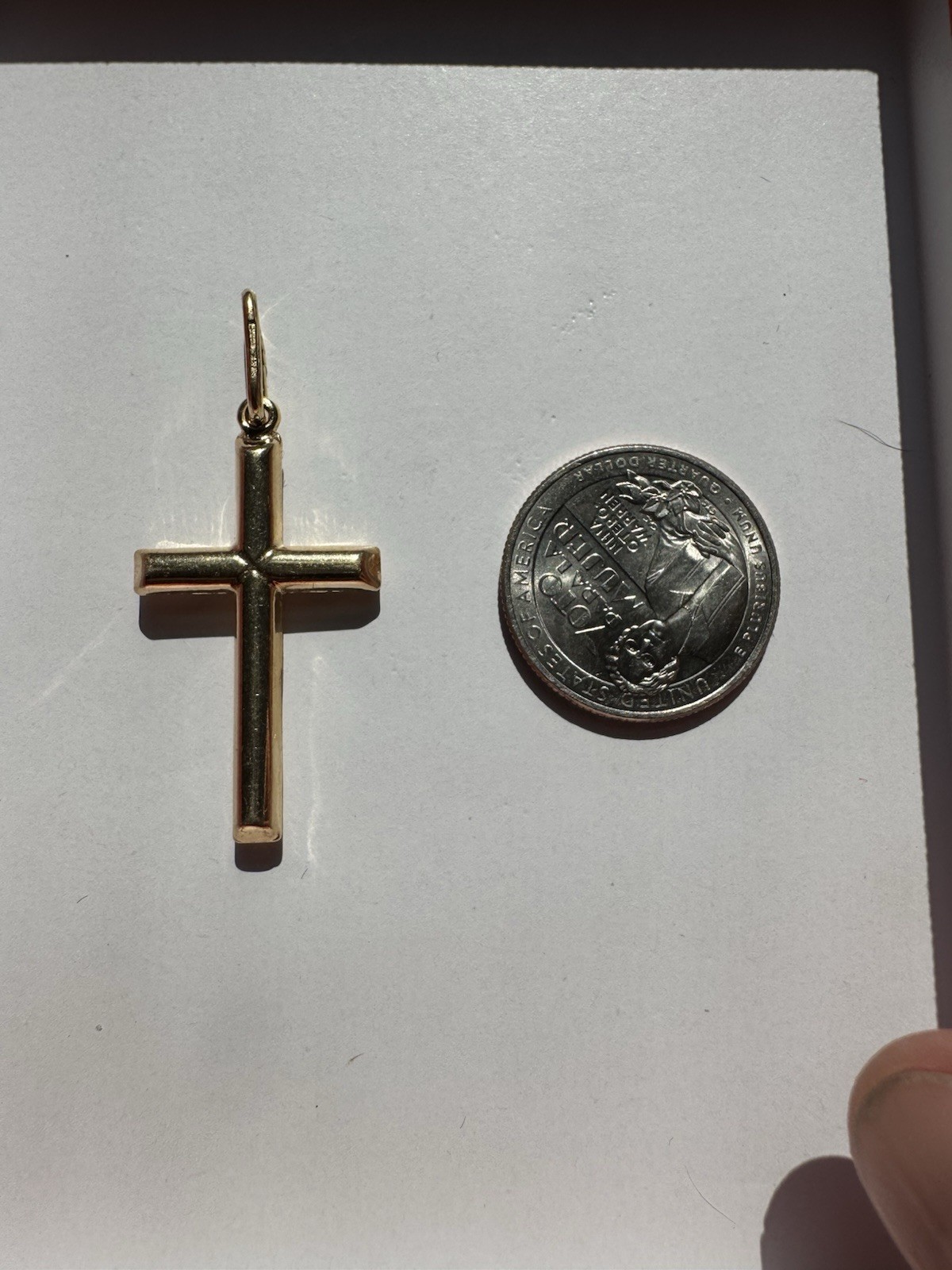 925 Sterling Silver Gold Tone Cross Charm Pendant