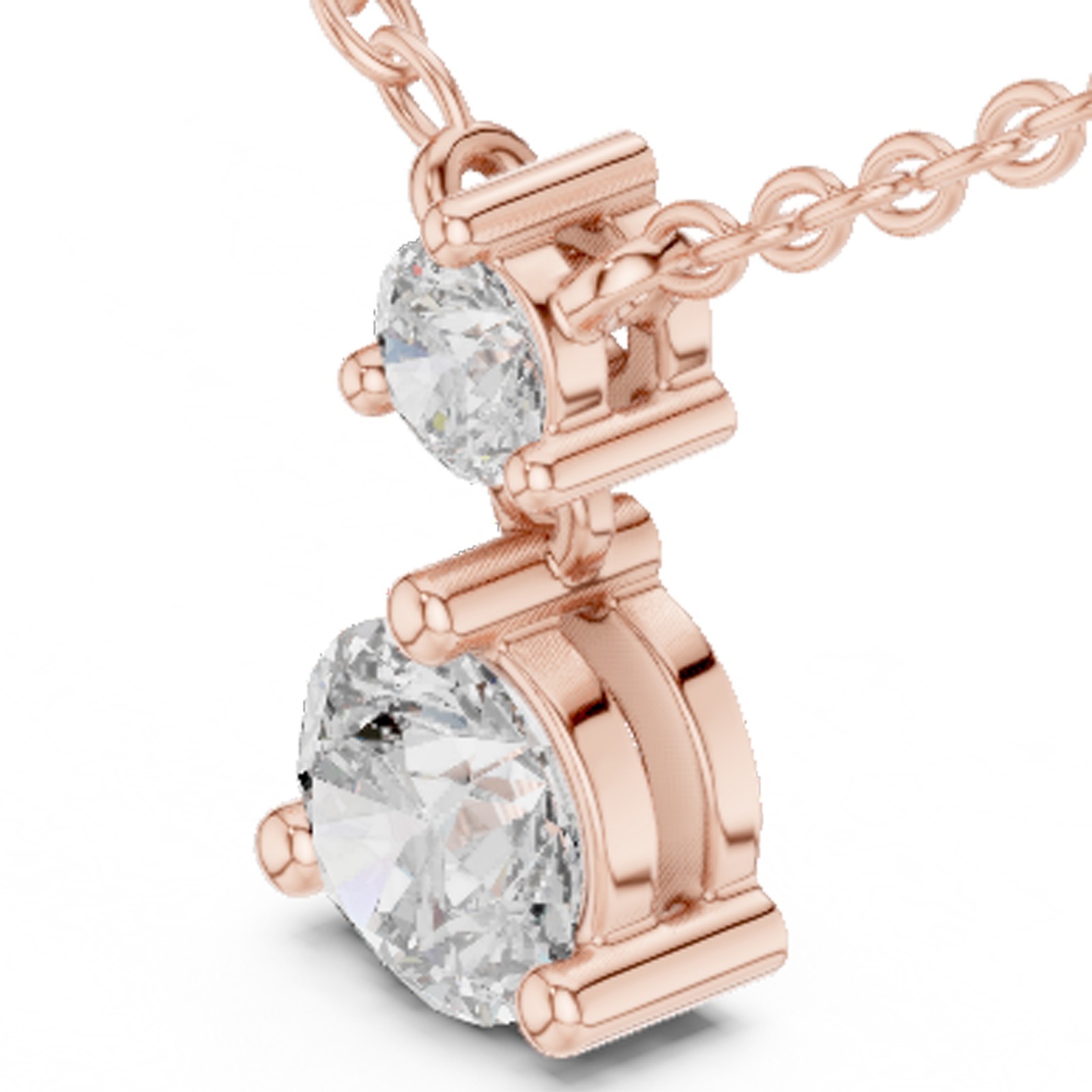 Round Certified Lab Grown Diamond Elegant Cocktail Party Pendant 14K Gold Over