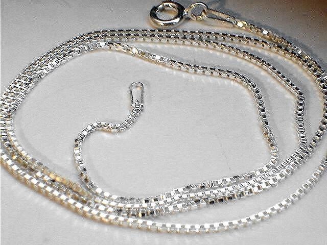 1.4MM ITALIAN SOLID 925 STERLING SILVER PAVE SQUARE BOX LINKS CHAIN NECKLACE 16″