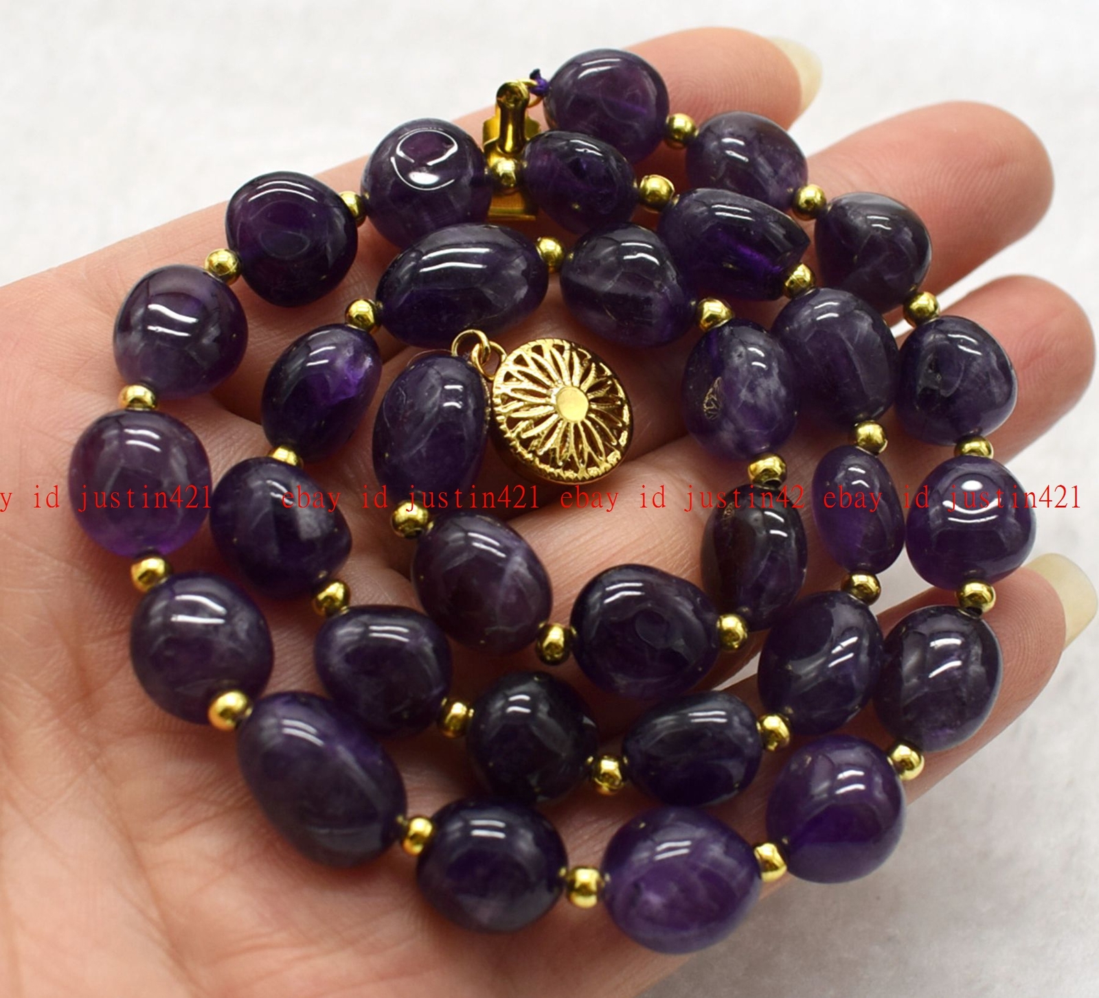 Fashion Jewelry 8-10mm Amethyst Irregular Gemstone Beads Necklace 16-50″