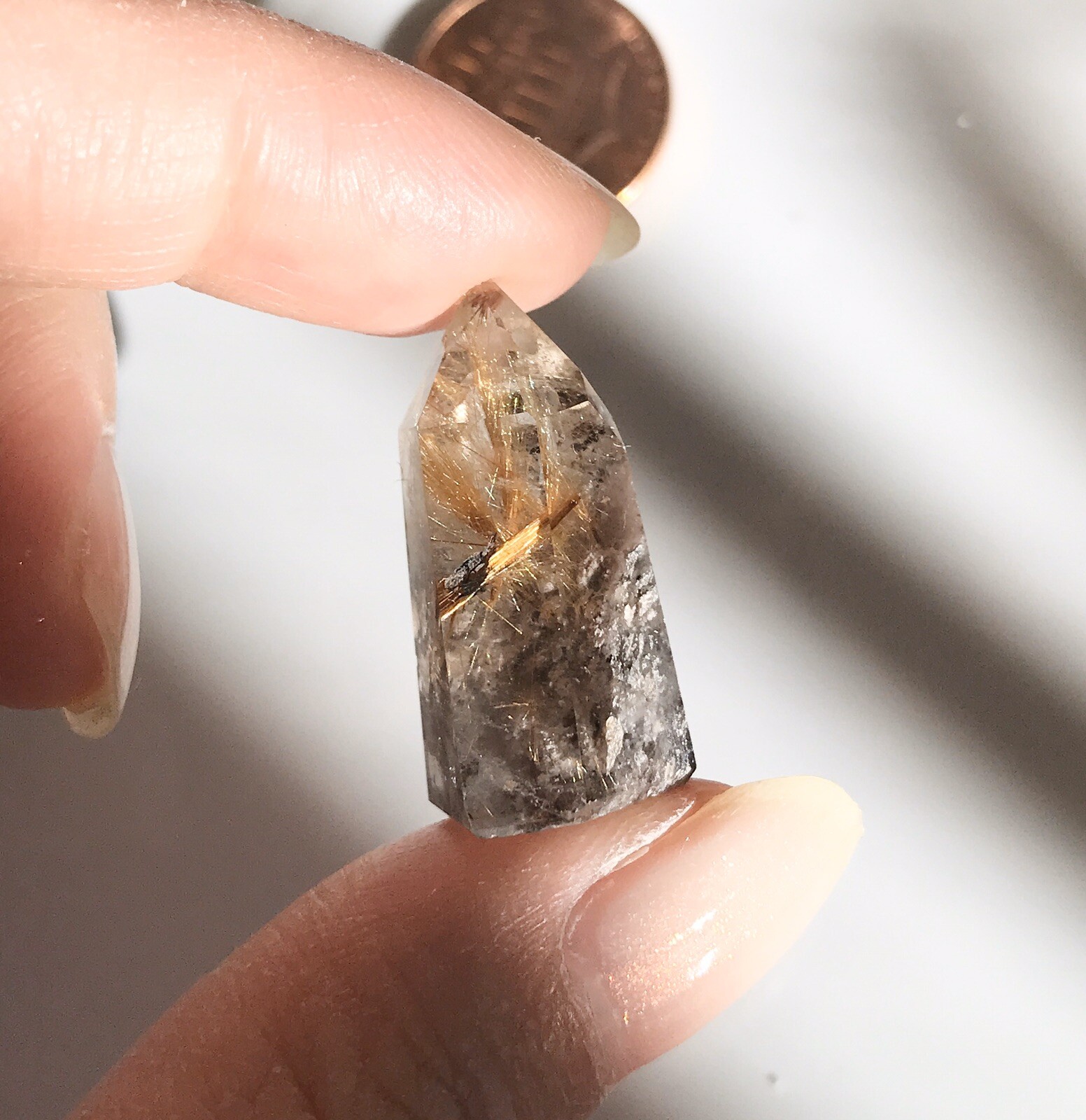 US SELLER Natural Green Phantom Quartz Pendant Pointed Tower Crystal Gem 26