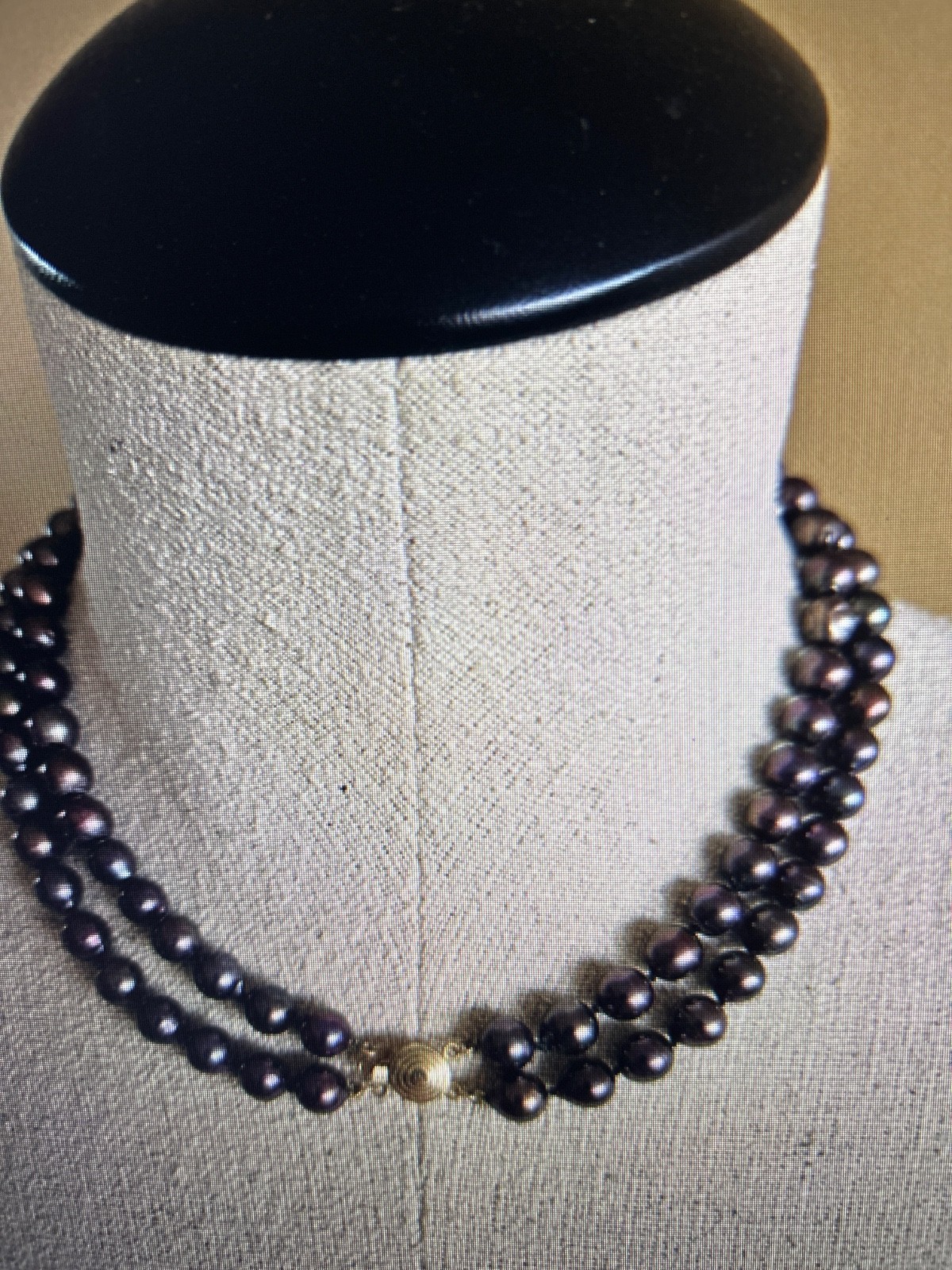 Tahitian Genuine Pearl Necklace Two Strands With A 14k Gold Clasp