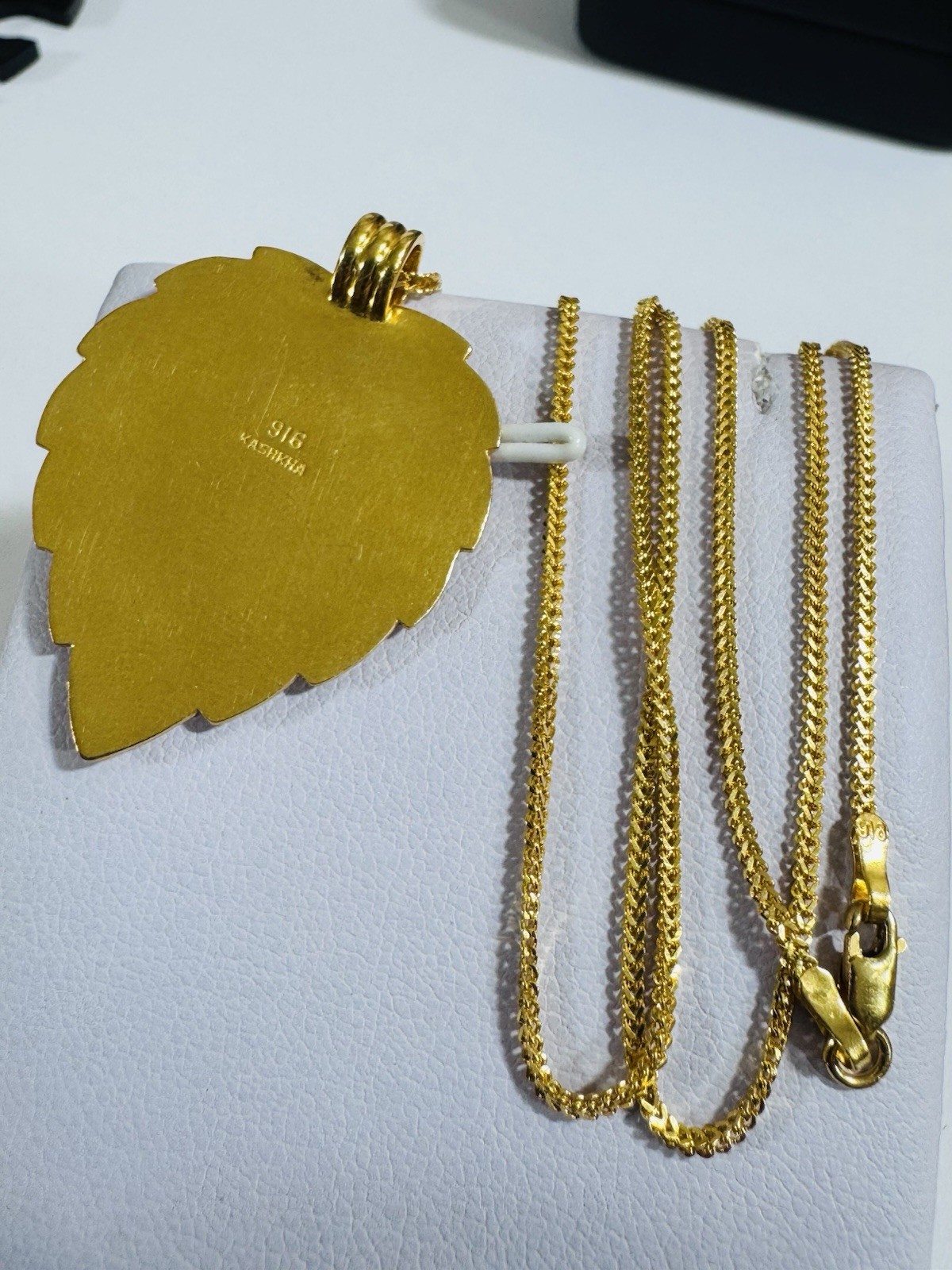 22K 916 22C Real Genuine Gold 20” inch Heart Sikh Necklace 11.1g 1.5mm