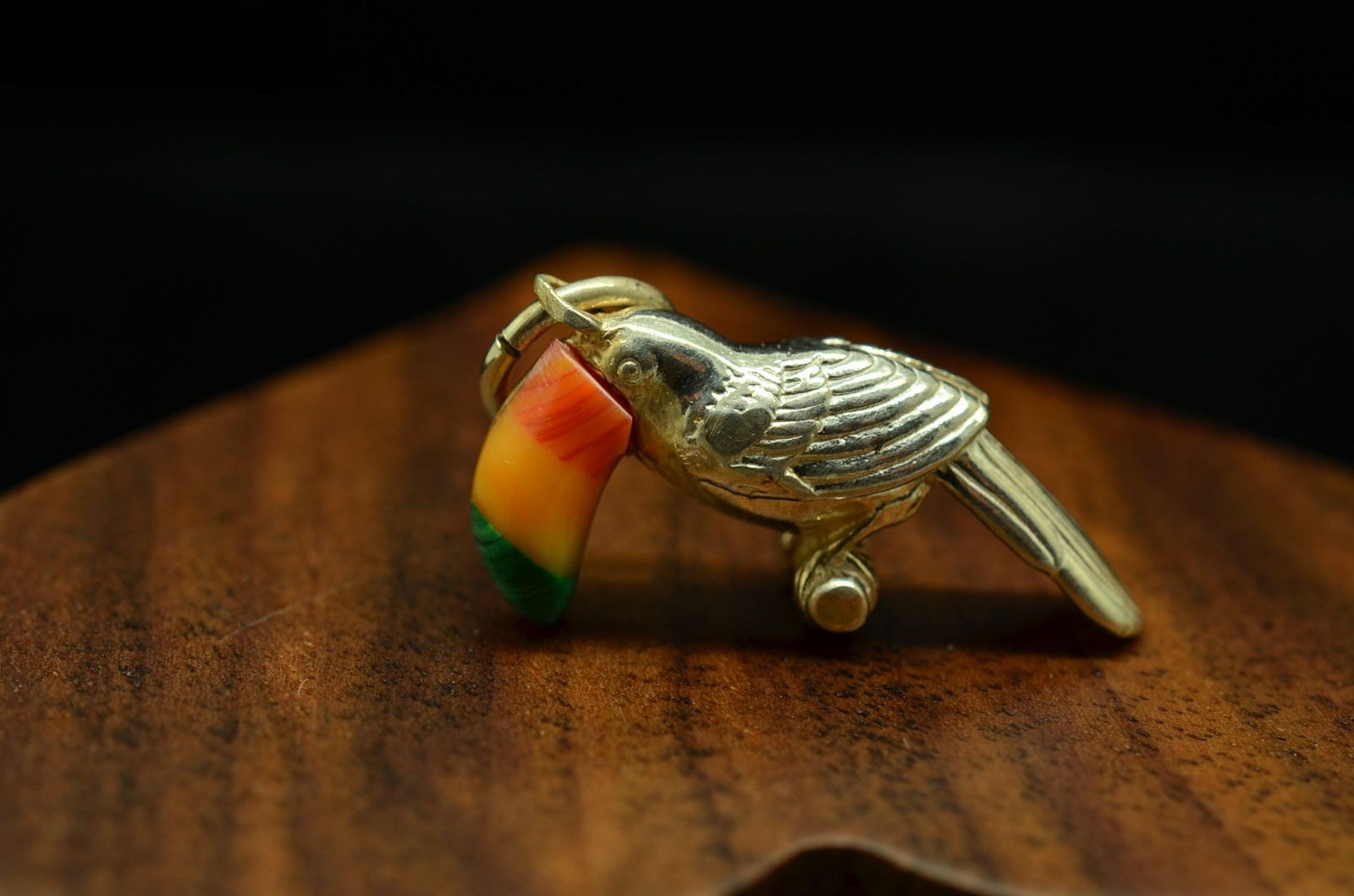 925 Sterling Silver Colorful Toucan Pendant Charm