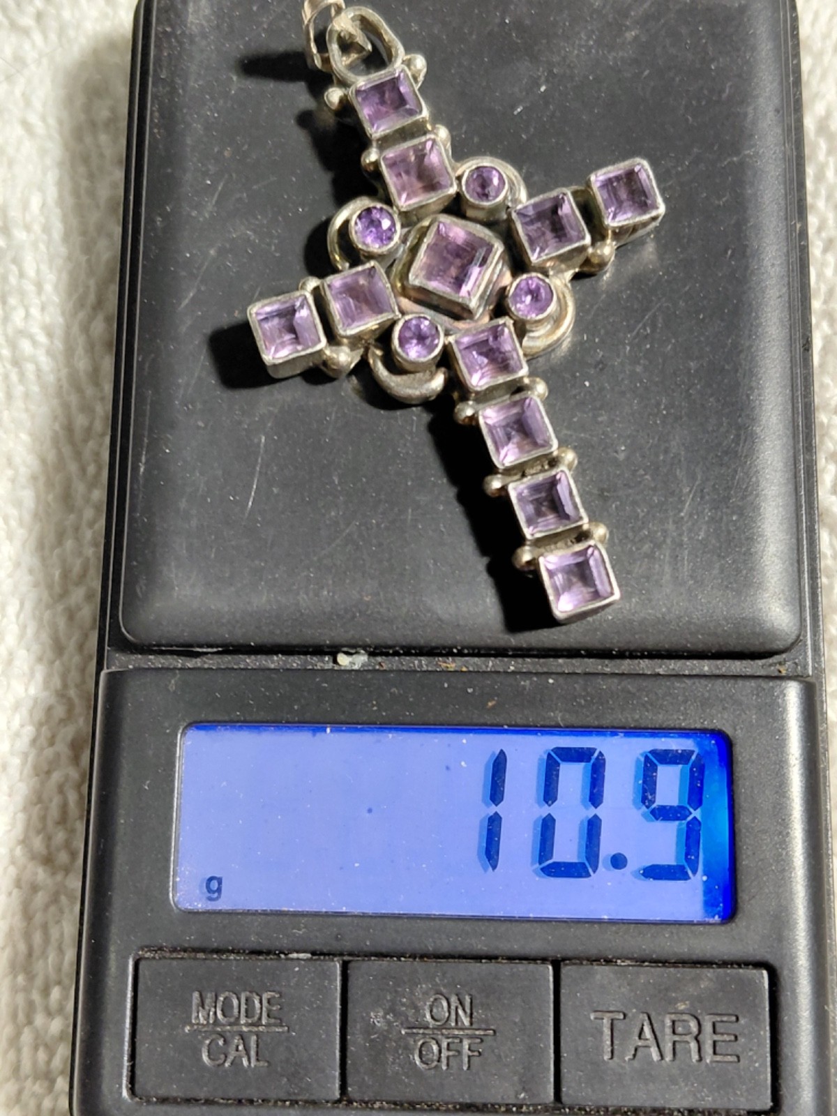 vintage amethyst pendant sterling silver