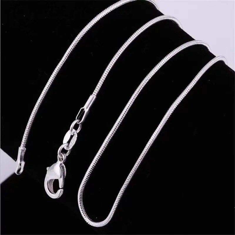 Italian Snake Chain Necklace 18inches Men&Women’s 925 Sterling Silver Tarnish
