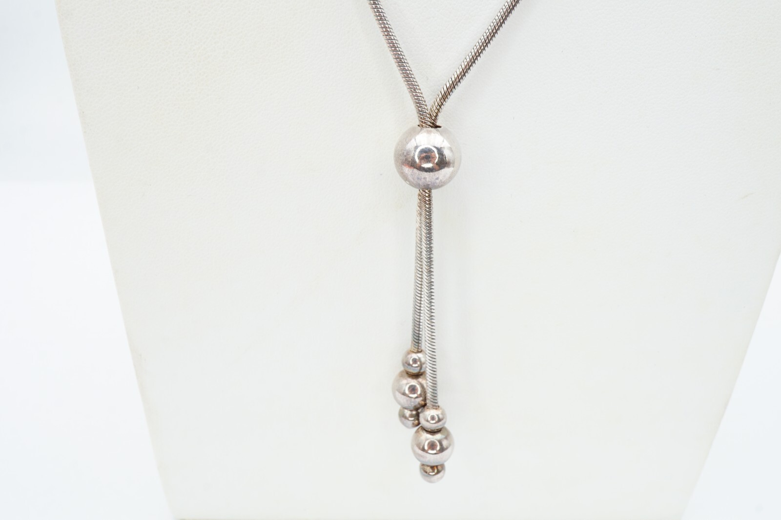 Milor Sterling Silver 925 Lariat Necklace 28″ Italy