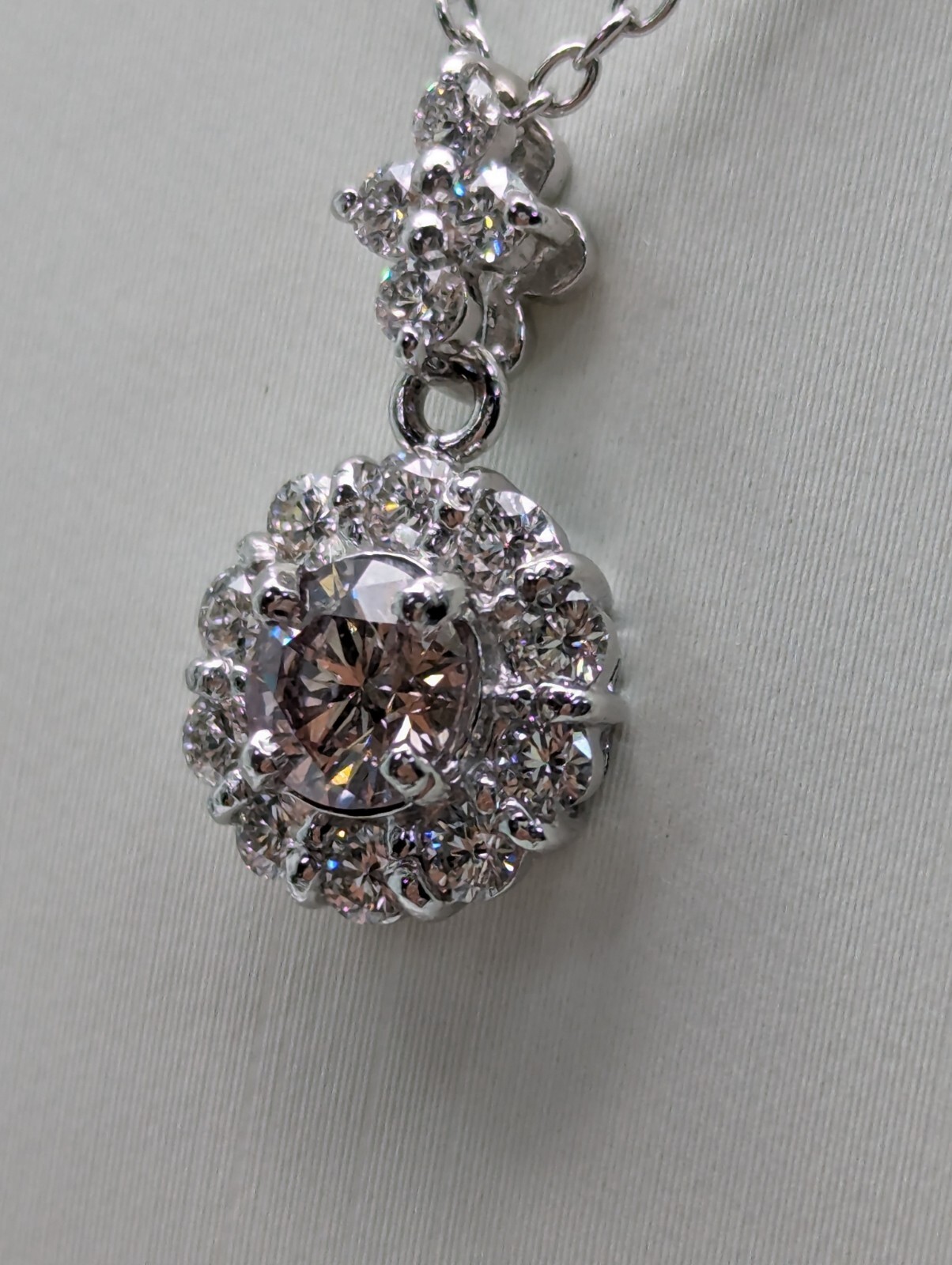 Natural Pink Diamond Fancy Light Orangy Pink Pendant Necklace From japan