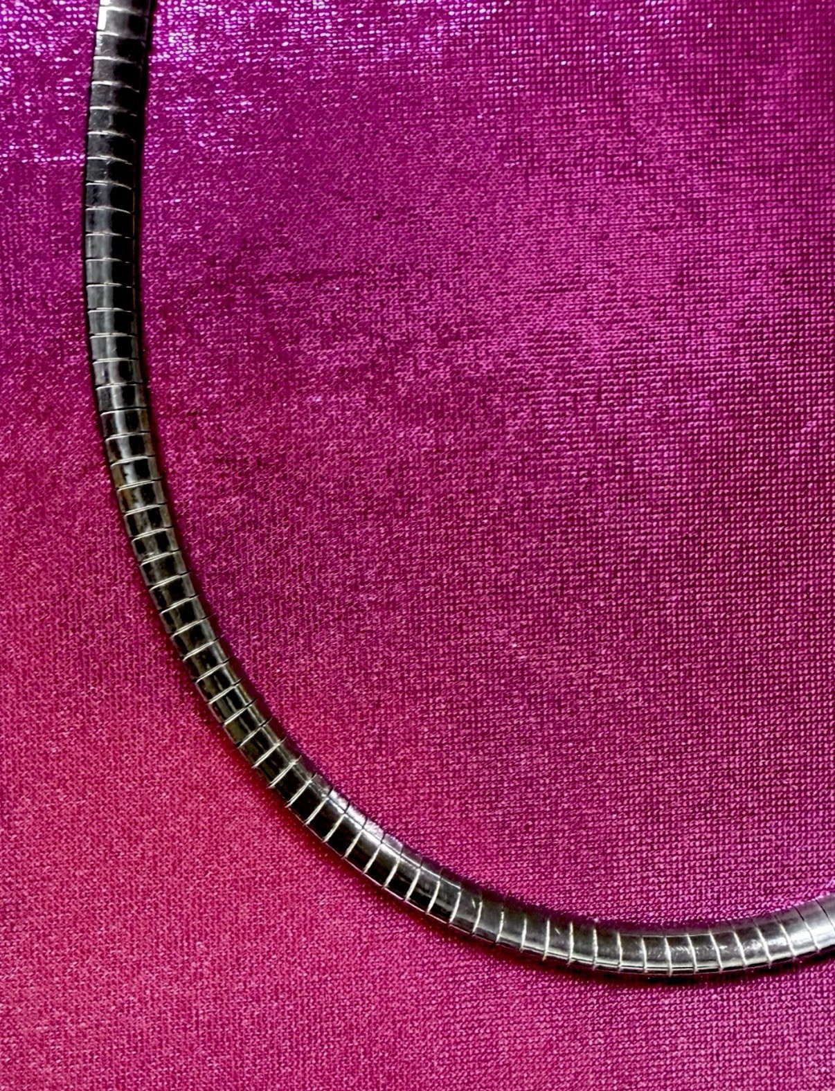 🔥Vintage Sterling Silver Milor Italy Omega Chain Lobster Clasp 18″ Necklace