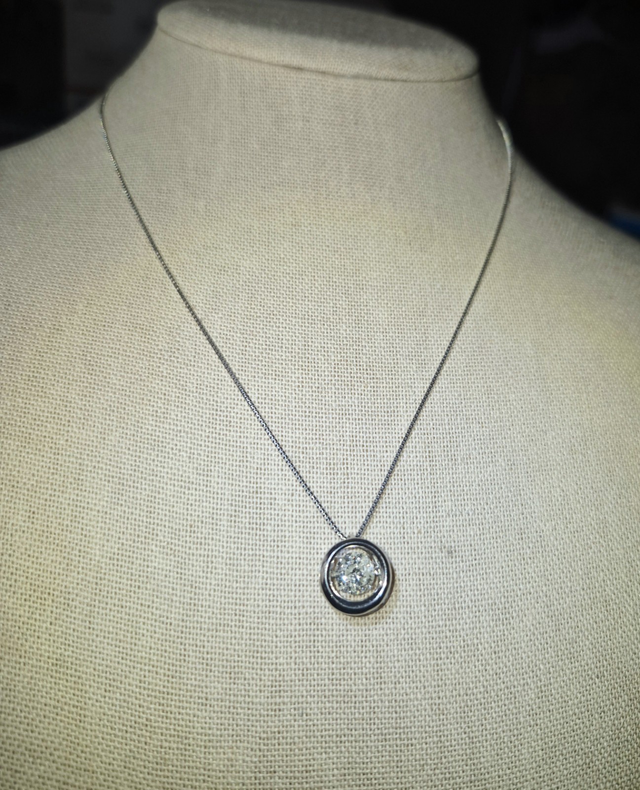 AMAZING HUGE PLATINUM COLORLESS EARTH MINED 1.19ct DIAMOND MOTION NECKLACE $9600