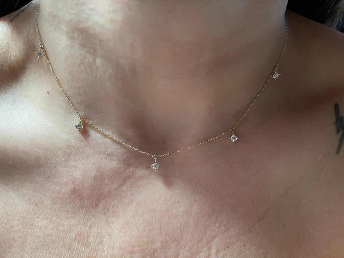 Best Seller ! Necklace For Bridal Round Natural Diamond GH – SI 14k Yellow Gold
