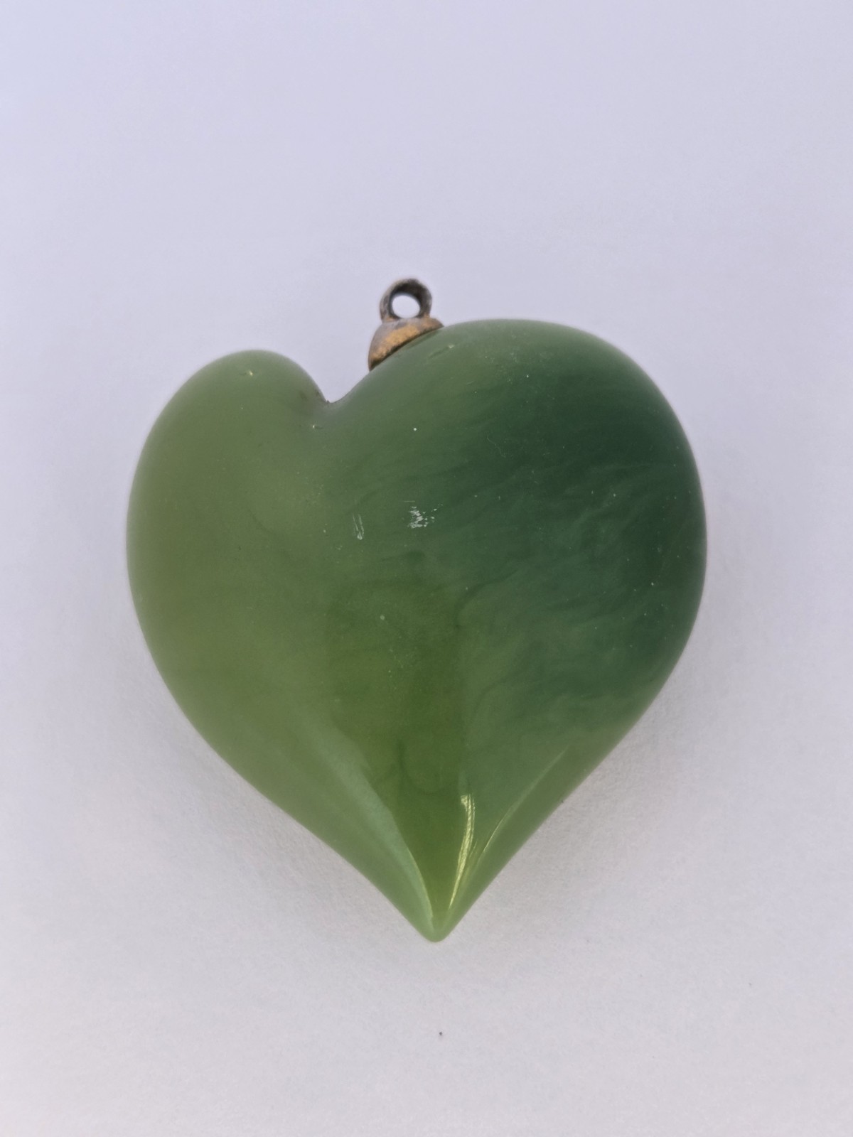 Genuine Natural Light & Dark Green Jade Heart Shaped Necklace Pendant Jadeite