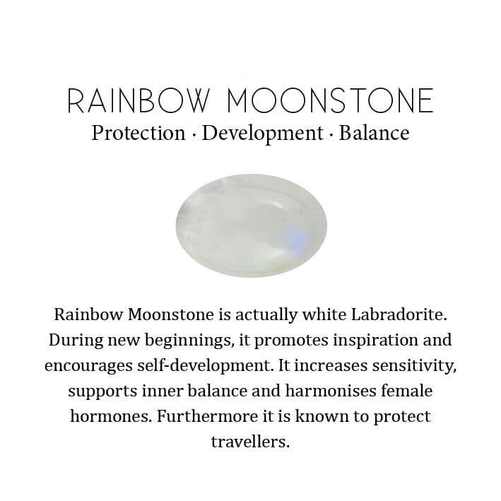 Anniversary Gift For Her Natural Rainbow Moonstone Pendant Vintage 925 Silver