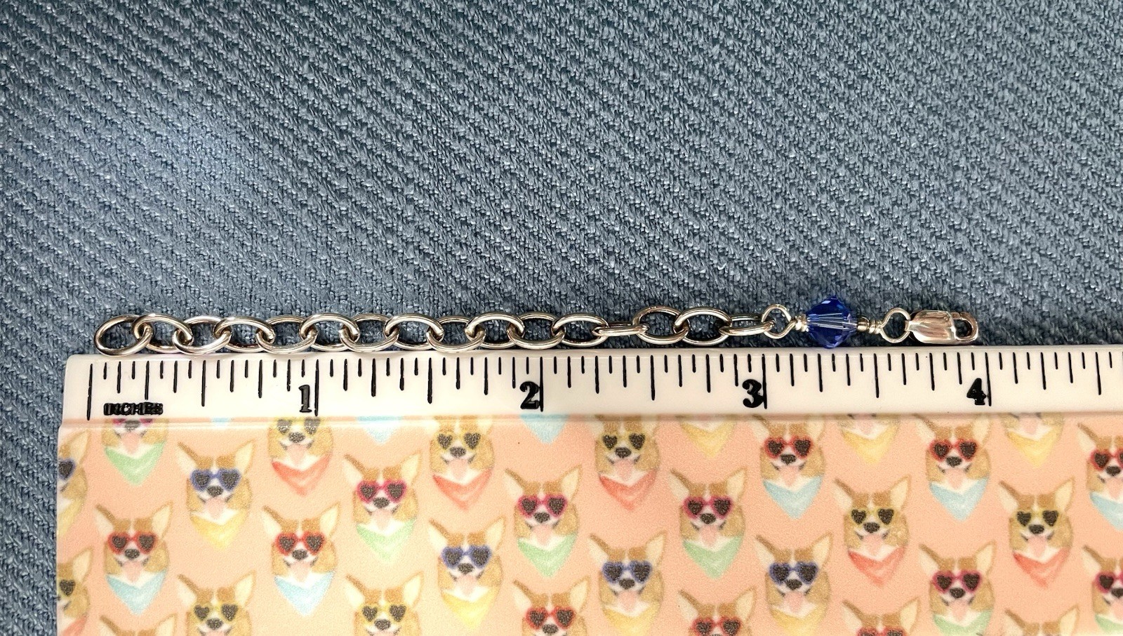 Sterling silver and Swarovski crystal chain extender with lobster claw clasp