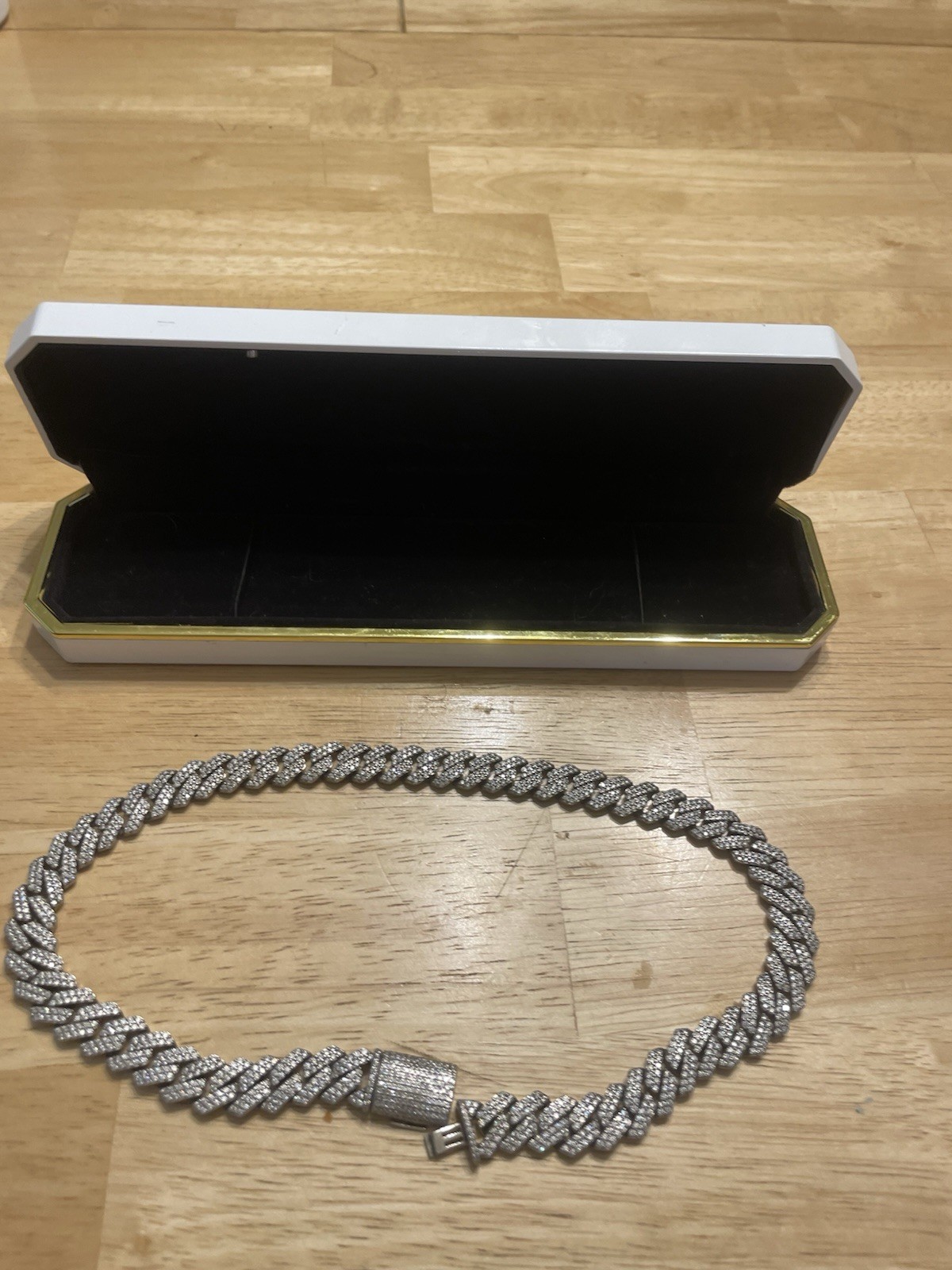 VVS Moissanite Cuban Link Prong Chain Solid 925 Silver Passes Tester 12mm 18 in