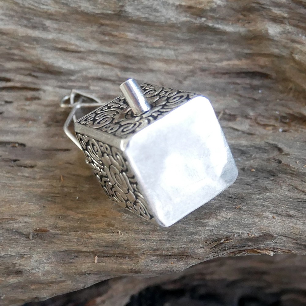 Purple Cubic Zirconia 925 Sterling Silver Ashes Box Prayer Locket Pendant SP050