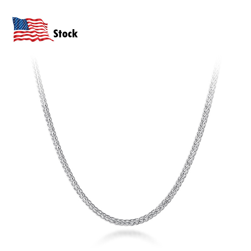 Solid 925 Sterling Silver 2mm Foxtail Chain Necklace 18″ to 28″ for Women & Men