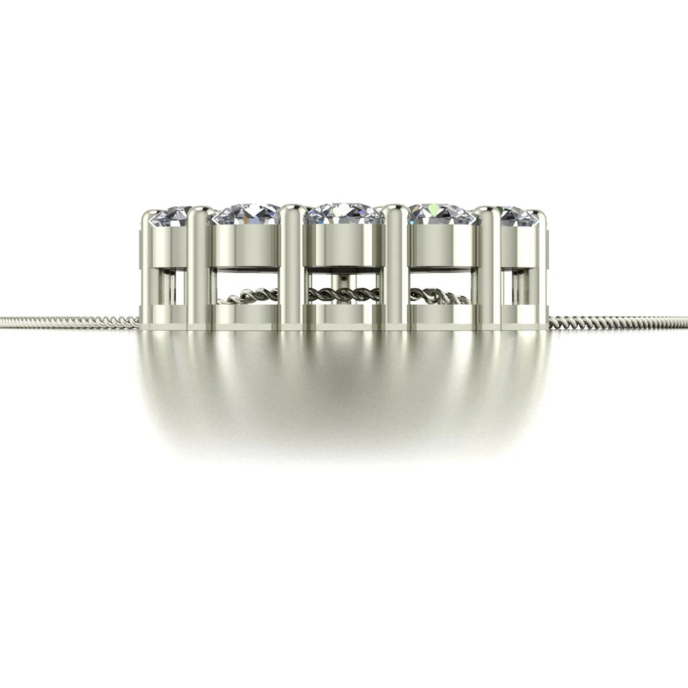 White Gold Diamond Pendant GLI HRD Round 0.80 Ct Lab Created 18k Women Necklaces