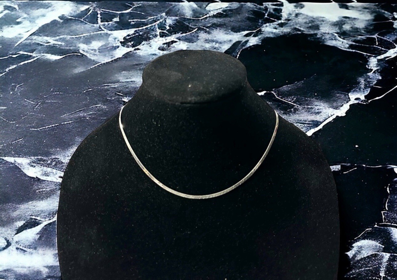 925 Italy Unisex Solid Sterling Silver Herringbone Chain 3 mm Necklace 18” 4.19g