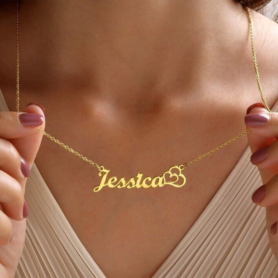 999 German Silver Custom Name Letter Fancy Pendant 18″ Free Chain
