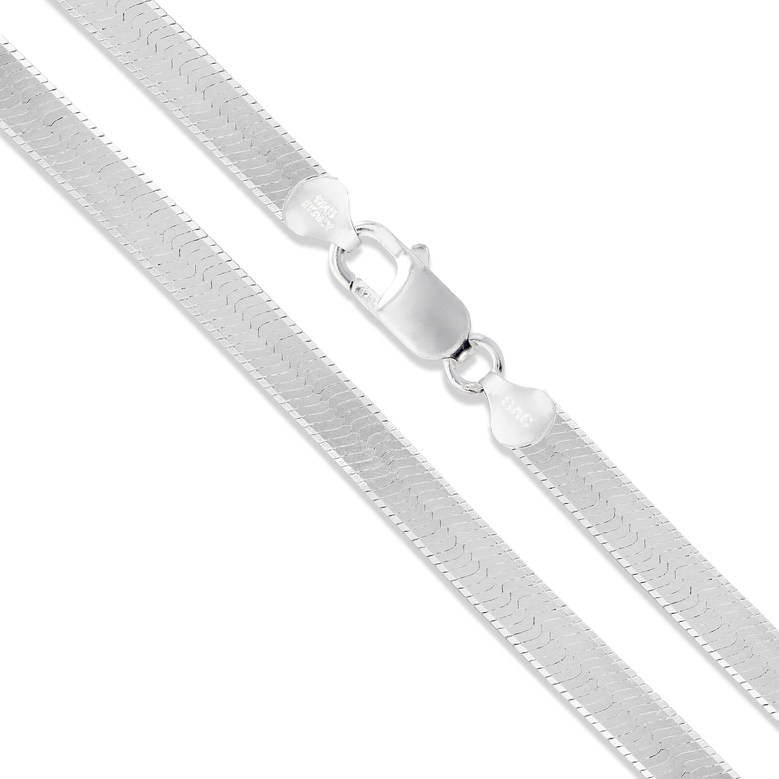 Sterling Silver Herringbone Bracelets Genuine 925 Italy