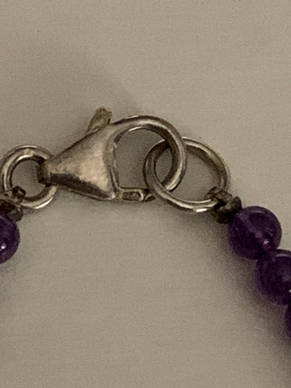 Amethyst Extra Long Sterling Clasp Necklace 36 In