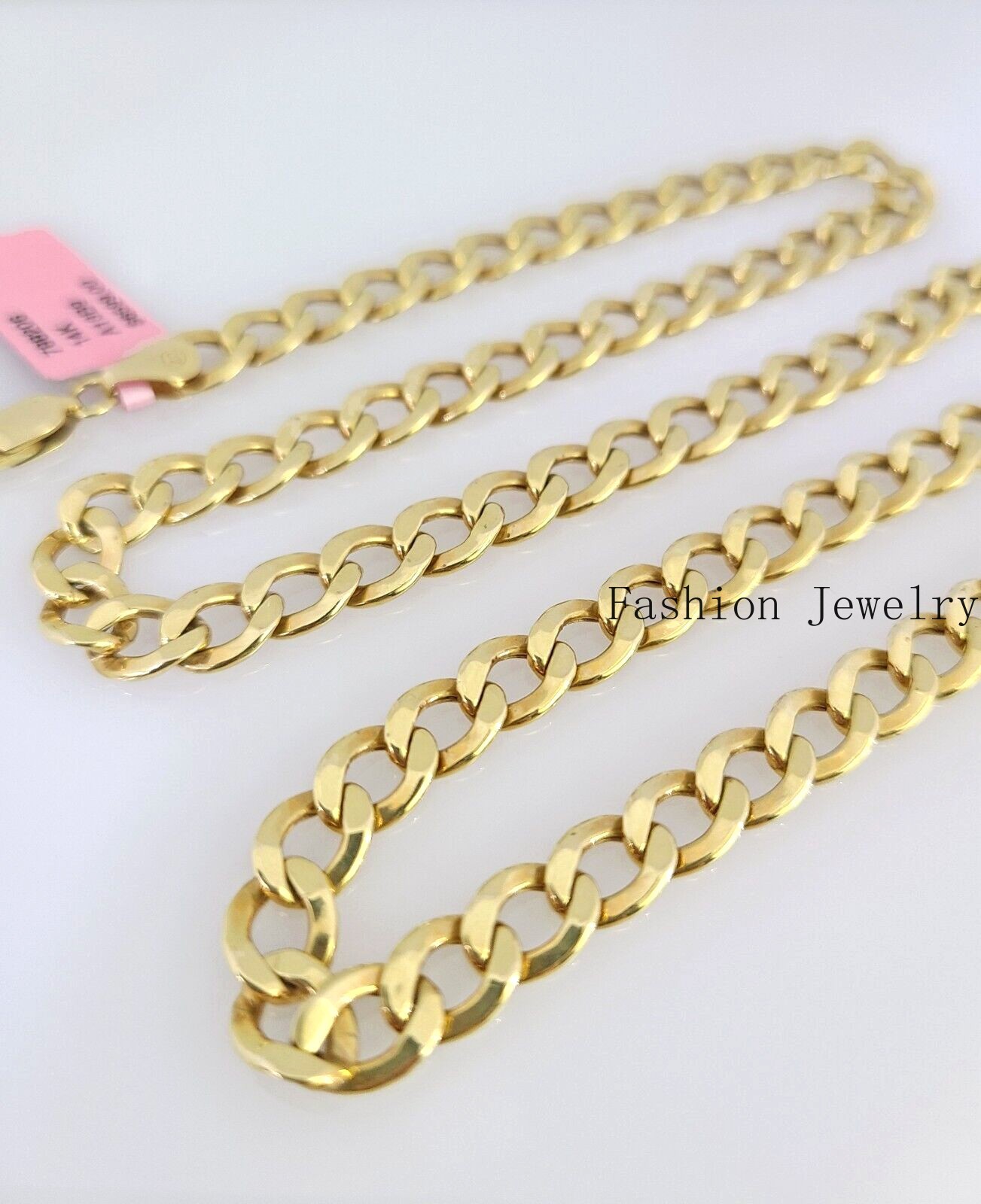Real 14k Cuban Curb Link Chain 6mm Necklace 20″ Real Yellow Gold