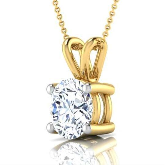 IGI Diamond Pendant VVS2 D Round 1 Carat Lab Created 14k White Gold Eye Clean
