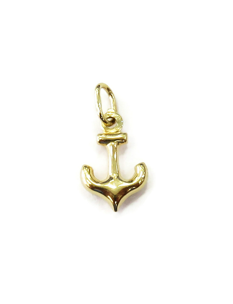 14K Yellow Gold Tiny Small Anchor Charm Necklace Pendant