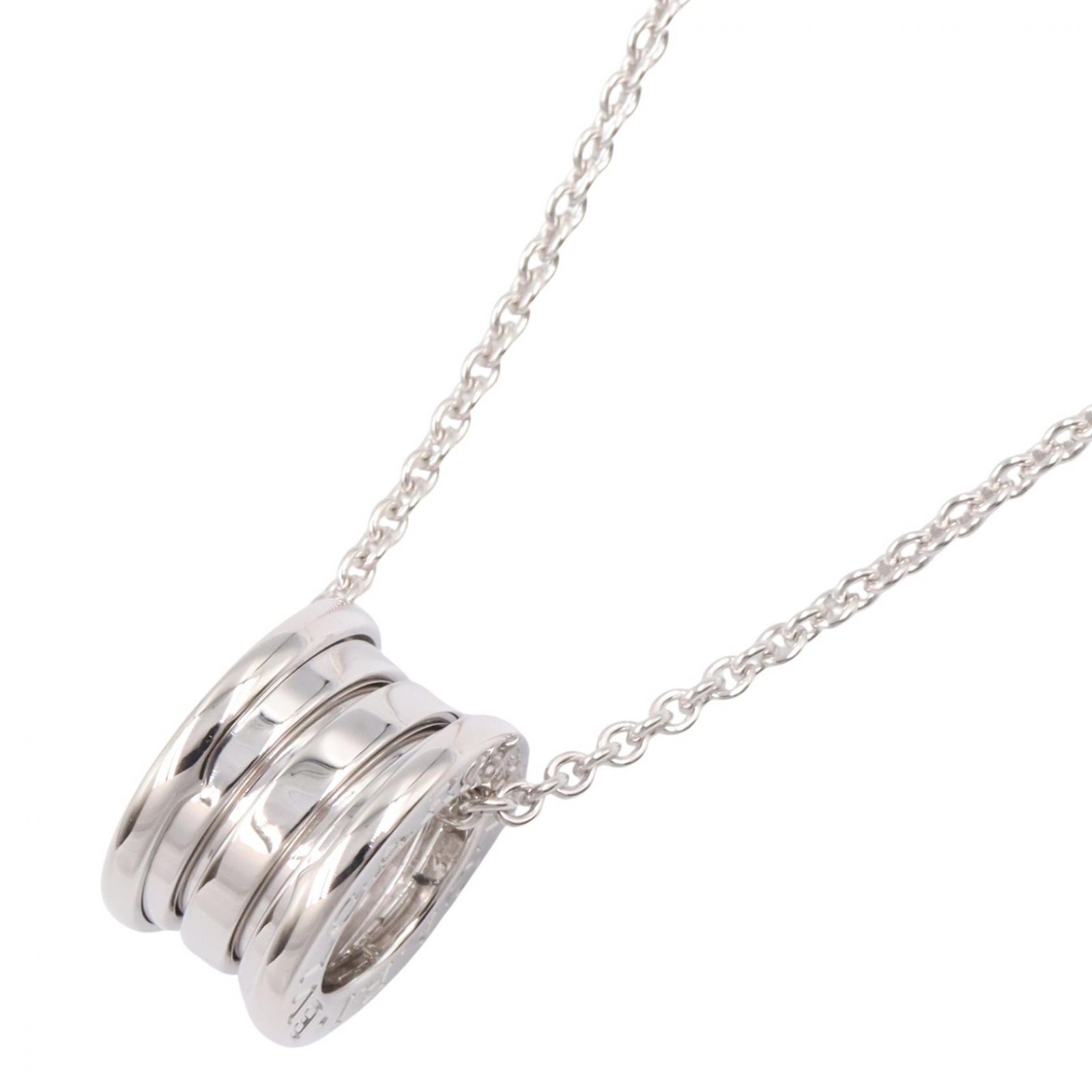 BVLGARI B-zero1 Necklace Pendant 18KWG White Gold Used Women 41cm