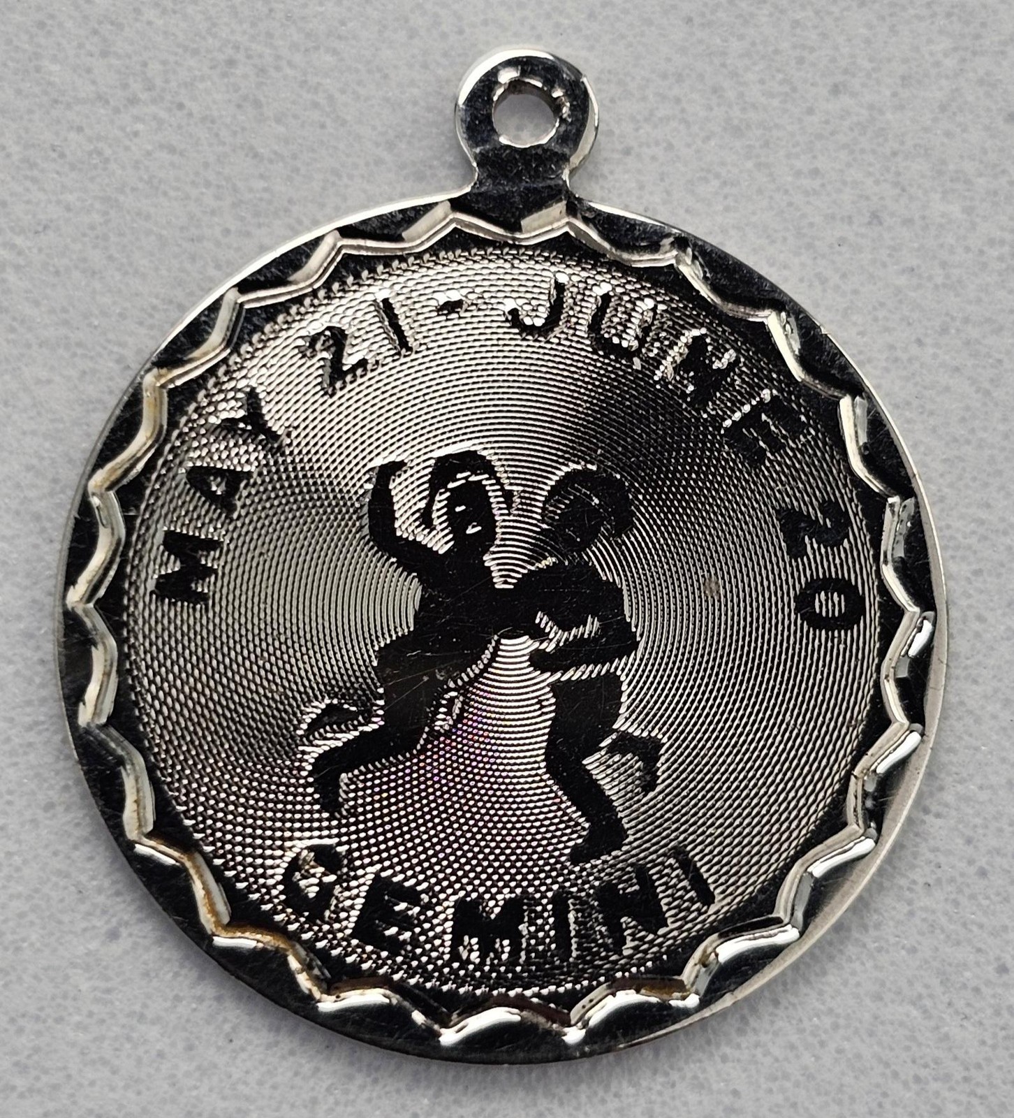 Vintage Gemini Zodiac Pendant Sterling Silver May 21-June 20 Astrological Charm