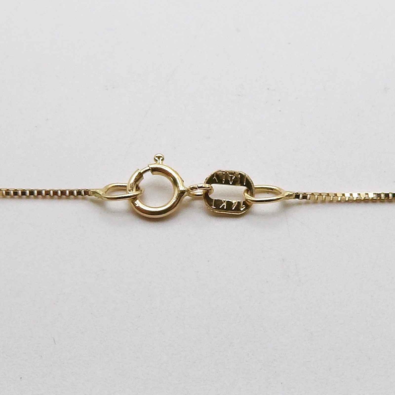 Solid 14k Gold Venetian Box Link Pendant Chain Necklace Milor Italy 24in