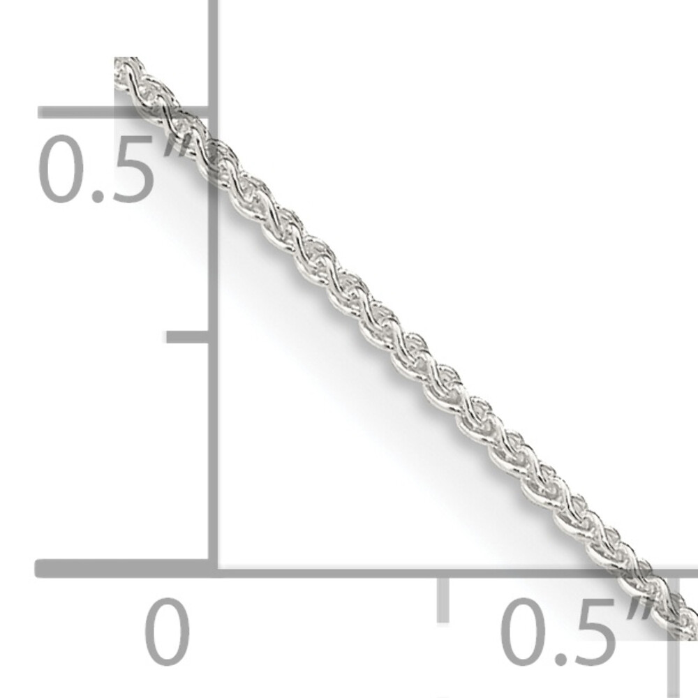 Sterling Silver Round Spiga Chain 16″, 18″, 20″, 22″, 24″, 26″, 28″, 36″ Lengths