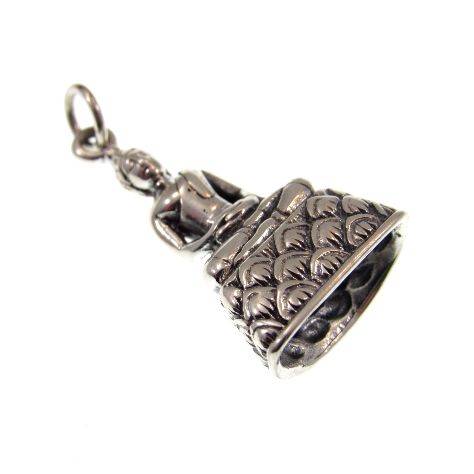 Solid 925 Sterling Silver Seated Praying Buddha Pendant – Spiritual Yoga Jewelry