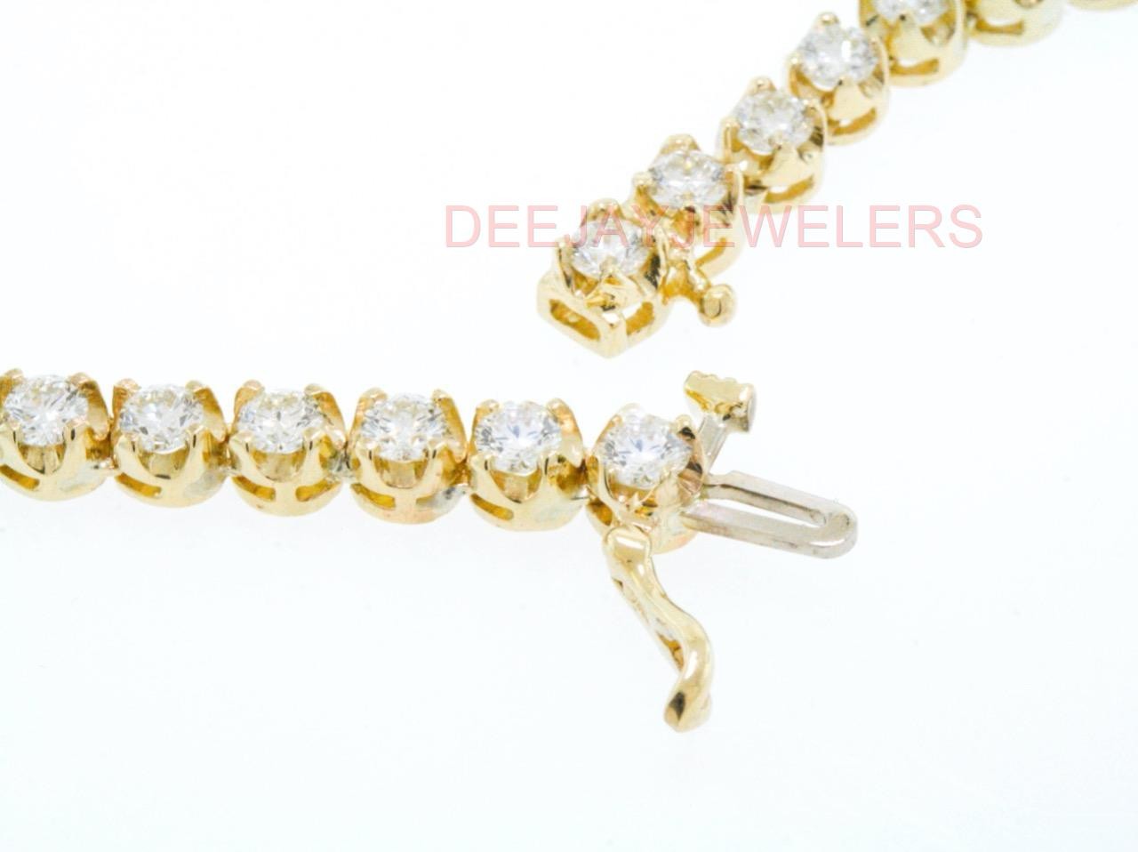 13ct Diamond Eternity Tennis Necklace 14k Yellow Gold 30gm