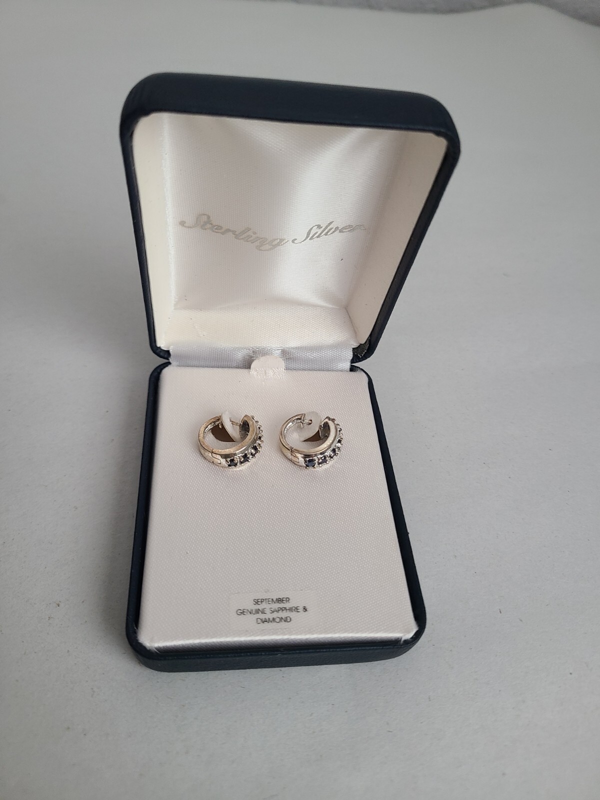 Earrings Set, September, Genuine Sapphire