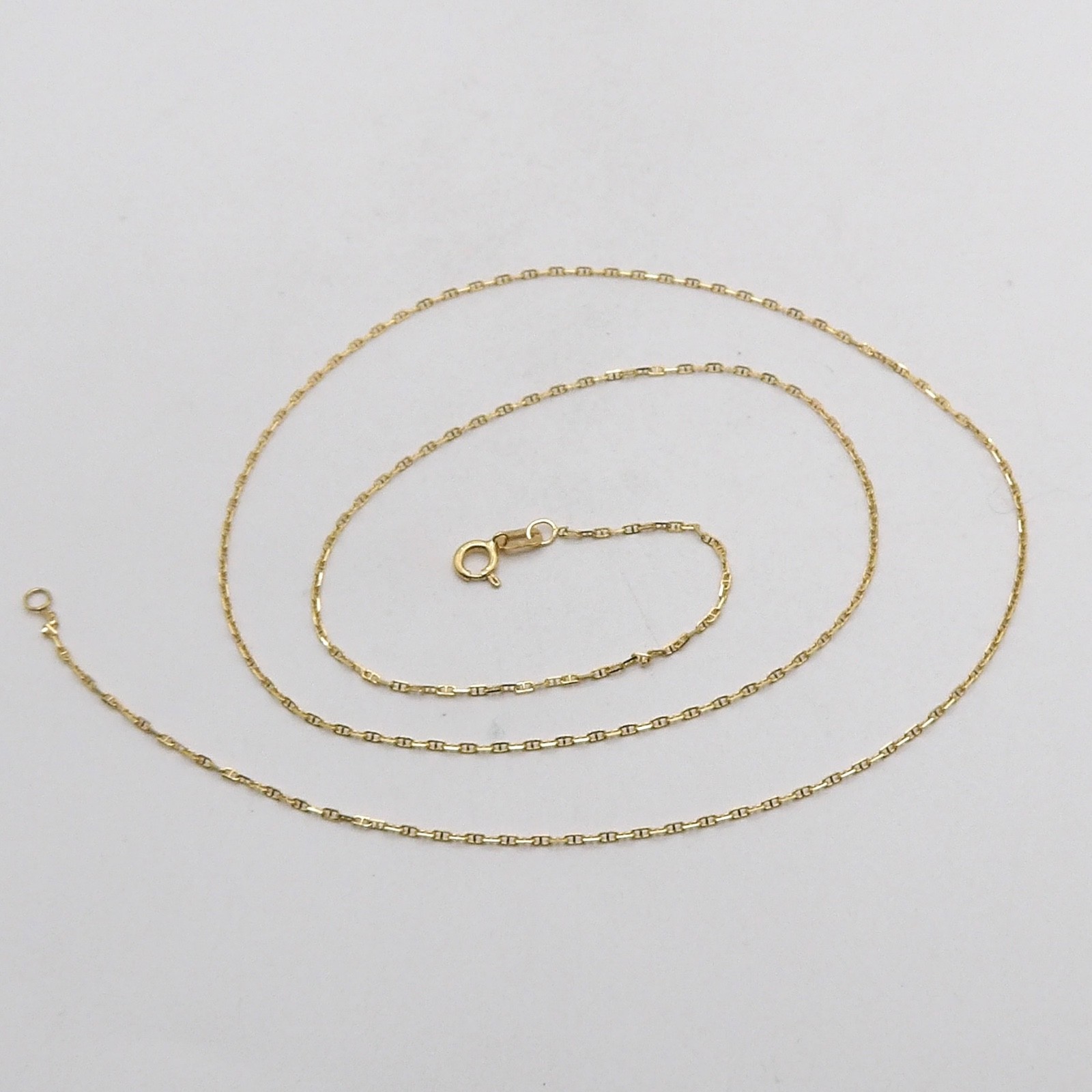 Solid 14k Gold Alternate Mariner Anchor Link Chain Necklace Italy 20in New