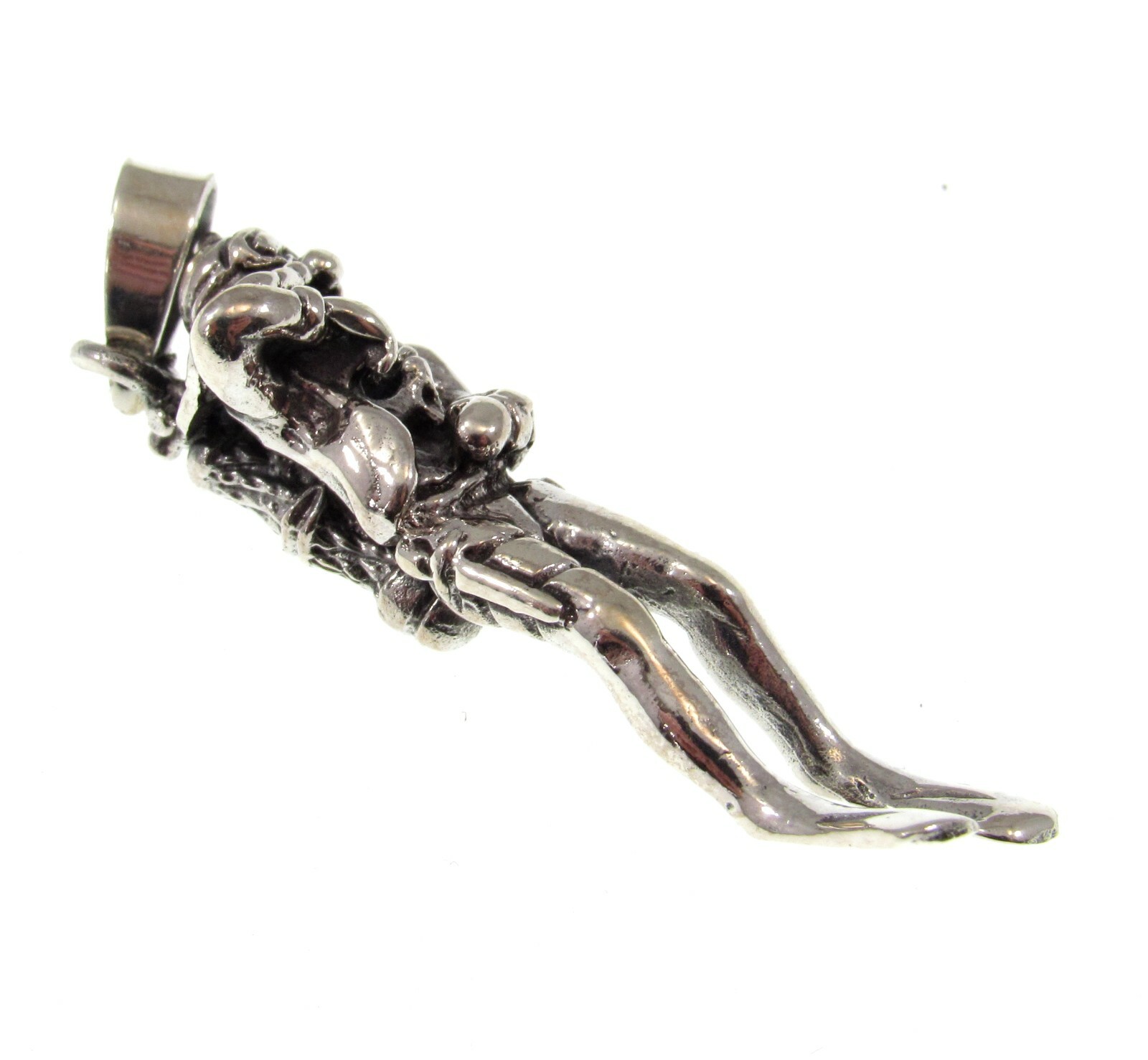 Solid 925 Sterling Silver Scuba Diver Pendant – Gift for Aquanauts, Sea Jewelry