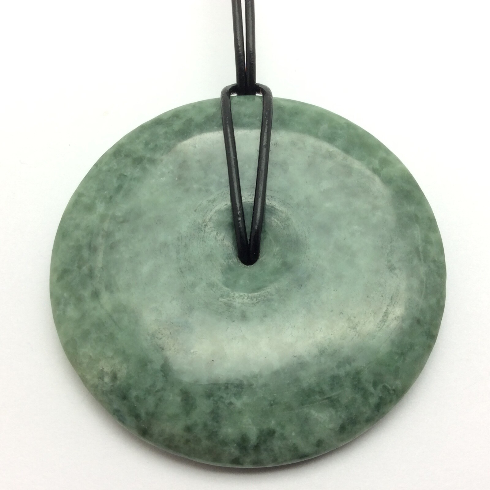 Burma Jade Pendant Bi Disk Large Green Jadeite Jade Stone Necklace Myanmar #21